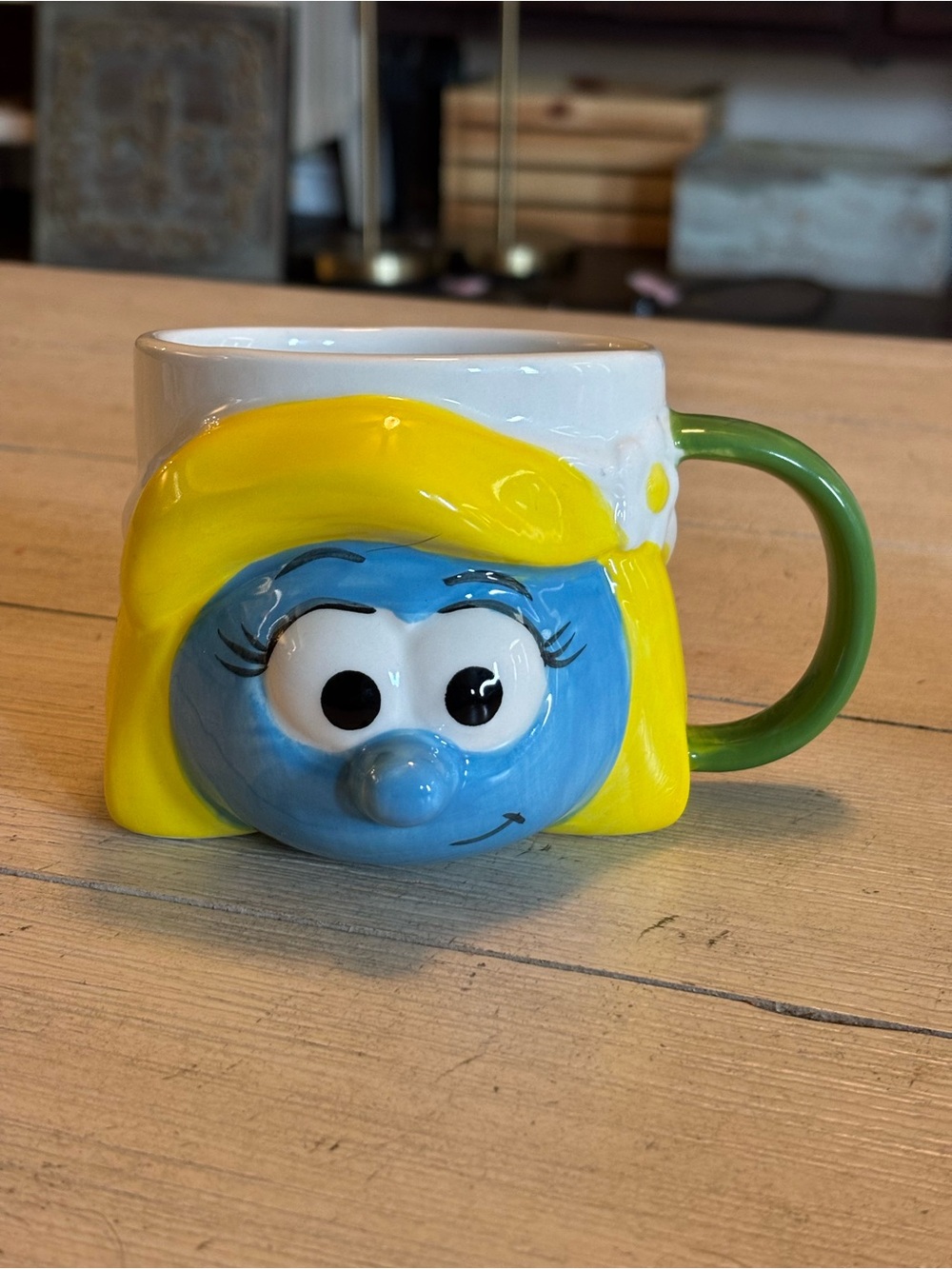 NEW The Smurfs Smurfette 14.2 fl oz Ceramic Sculpted Mug Dish & Microwave Safe